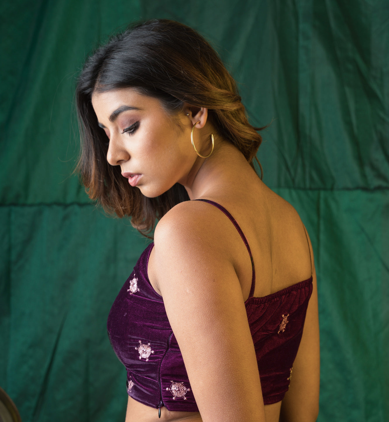 Wine Velvet Gold Bralet