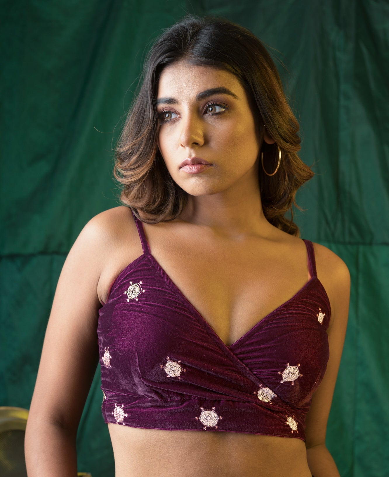 Wine Velvet Gold Bralet